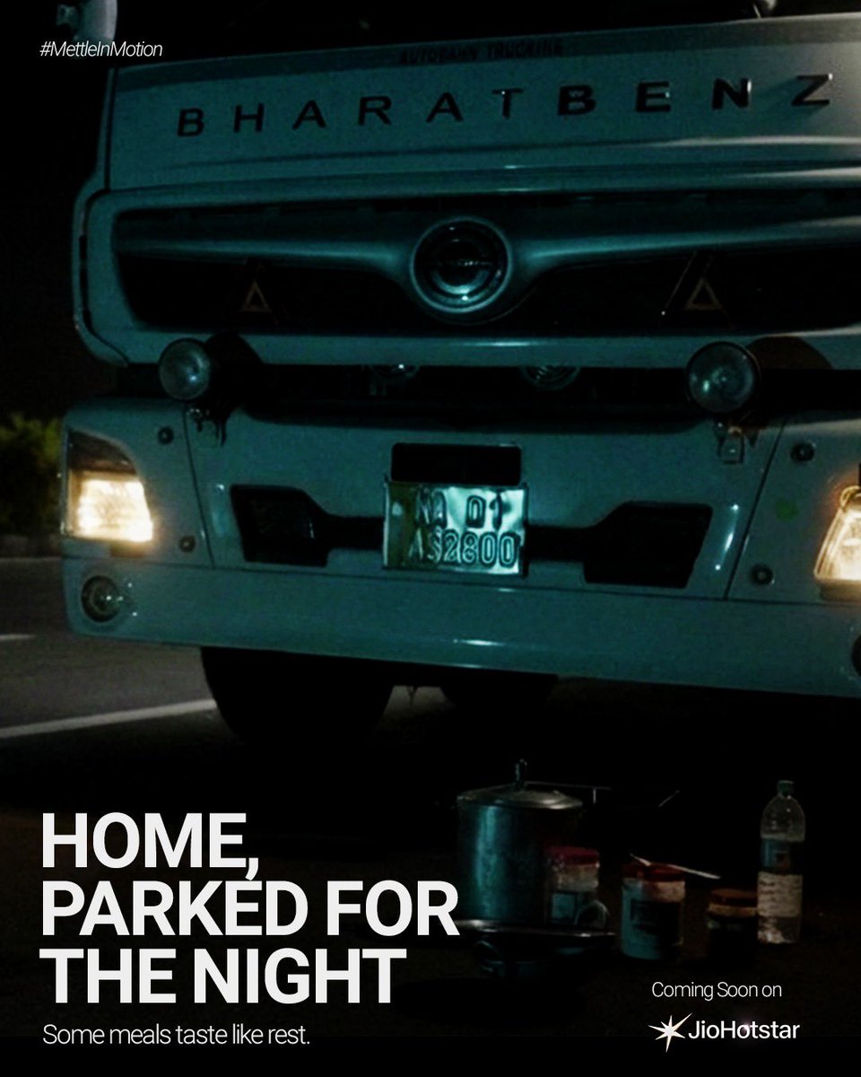 edstead101's tweet photo. Dinner under the stars, beside the truck.
Home is wherever the journey rests for a while. A Legacy of Mettle: The BharatBenz Story is coming soon on @jiohotstar #LegacyOfMettle #BharatBenzStory #MettleinMotion #TrustOnWheels #Jiohotstar #comingsoon

@BharatBenz1 https://t.co/xClw983T6f