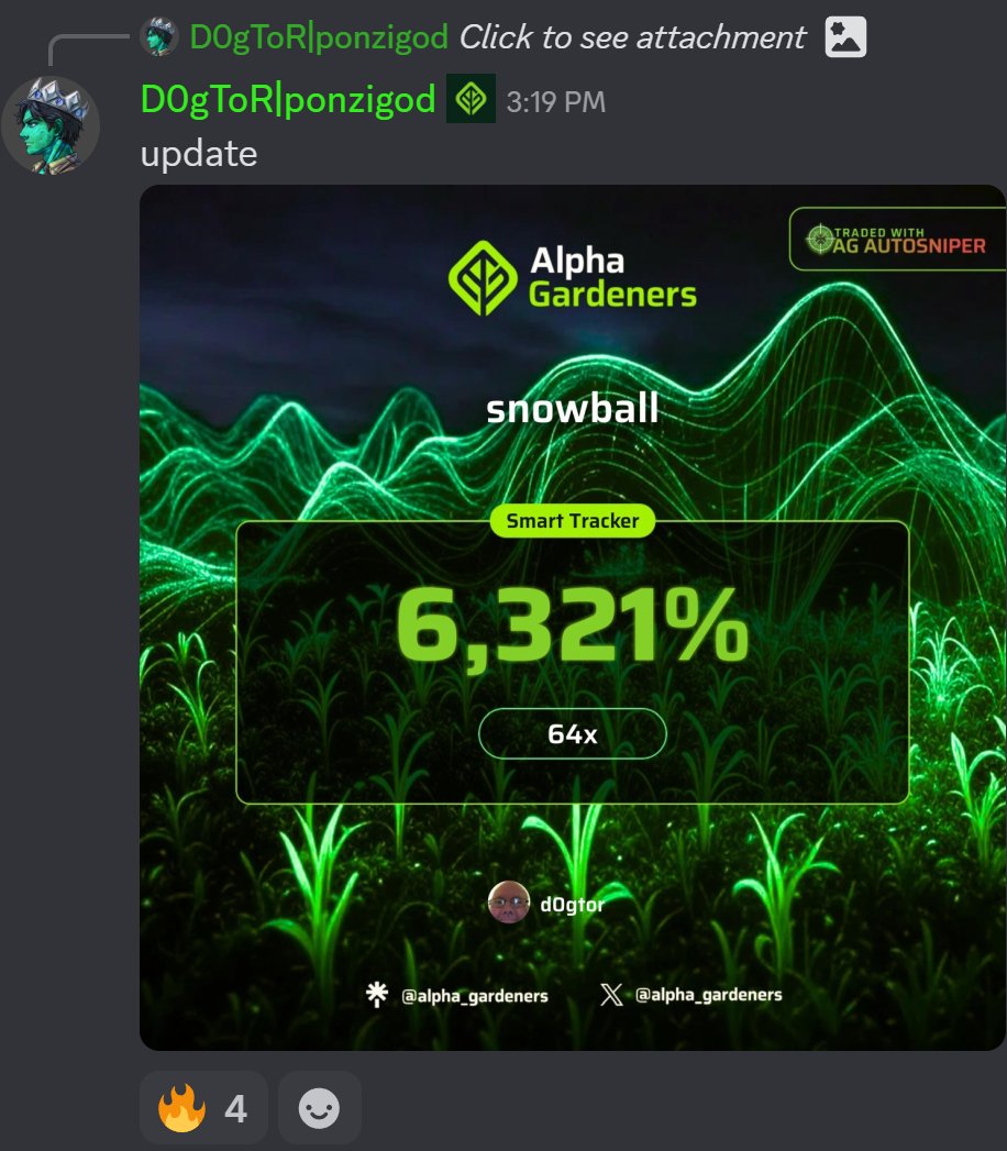 Thanks for playin $snowball, later entry but still W