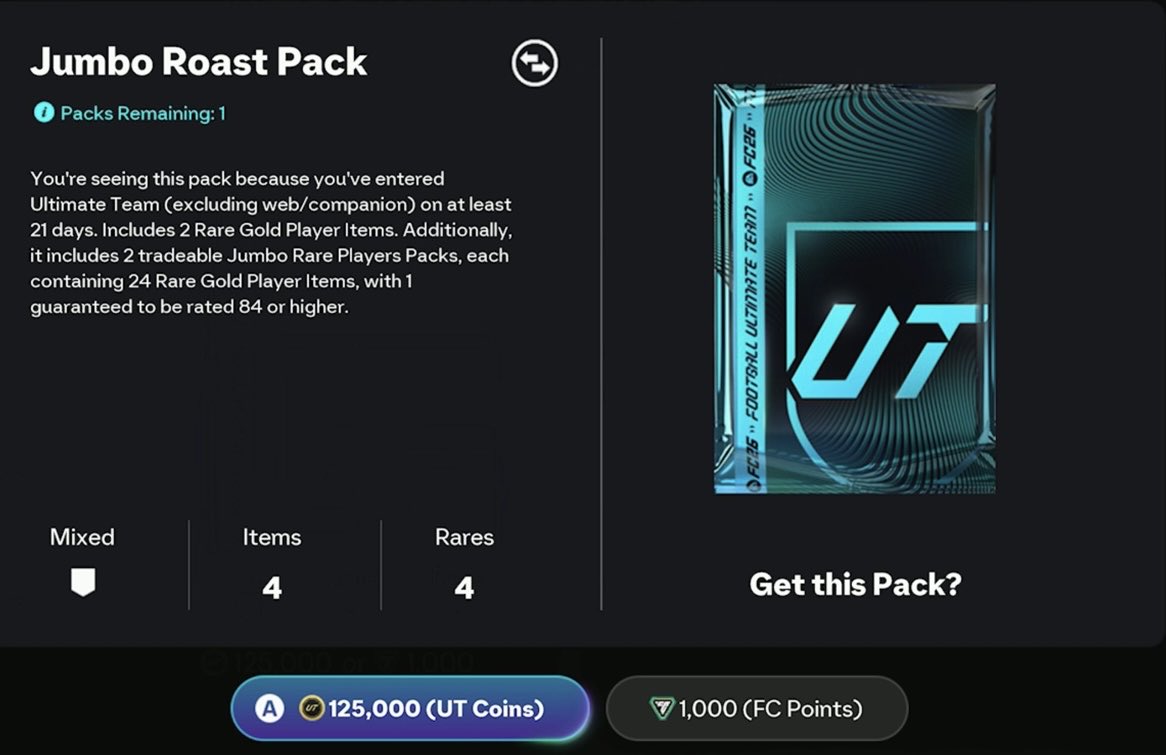 dylzyyy's tweet photo. @EASFCDirect  where’s my 2 x tradeable jumbo rare players packs with 84 + guaranteed? https://t.co/j9qtaiqHR3