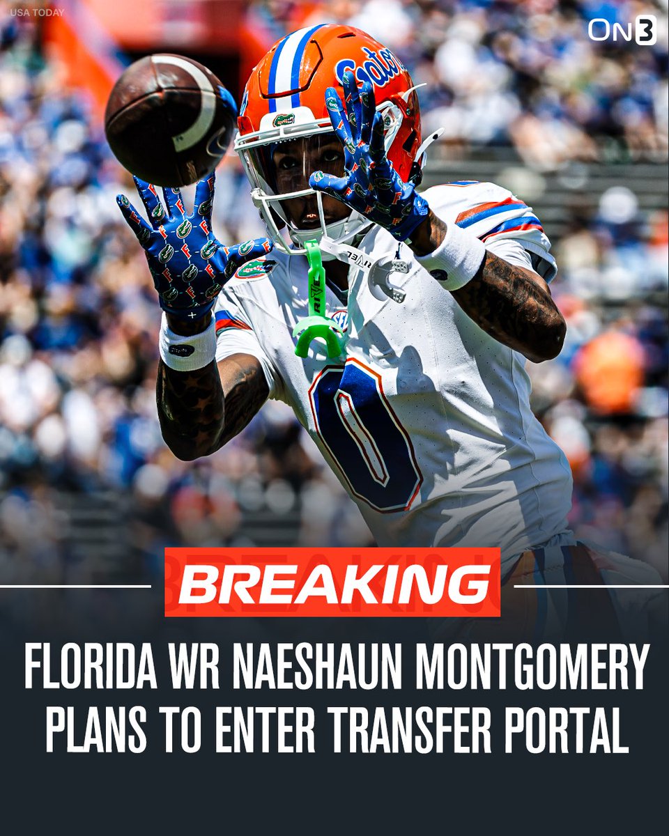 TransferPortal's tweet photo. NEW: Florida WR Naeshaun Montgomery plans to enter the NCAA transfer portal, @PeteNakos reports. 

https://t.co/L30XEqesTp https://t.co/YoB1H2PCfx