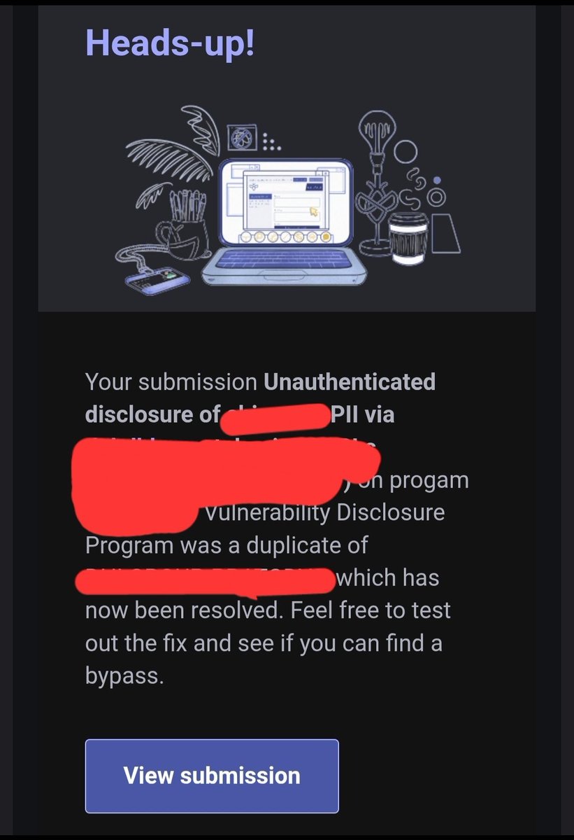 n3dir_'s tweet image. I received a retest email for a duplicate for the first time. I reported this one a month ago. @intigriti

I still haven't found a valid report, but I will not stop grinding.