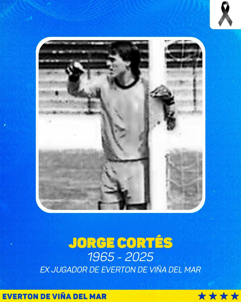 evertonsadp's tweet photo. Con profundo pesar despedimos a Jorge Armando Cortés Villagrán, arquero con más partidos en la historia de Everton de Viña del Mar (298) 🌹.

Récords, jerarquía y amor eterno por el arco Oro &amp; Cielo 💙💛.

Nuestras condolencias a sus seres queridos 🕊️. https://t.co/uxCnIVtDpd
