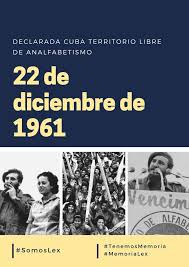 JessPerz5's tweet image. Conmemoramos  el 64 aniversario del día en que  Cuba se proclamó Territorio Libre de Analfabetismo, gesta  q involucró a toda la nación, transformó para siempre el rostro de la sociedad cubana y sentó las bases de nuestra actual obra educacional. Un logro de la #RevolucionCubana