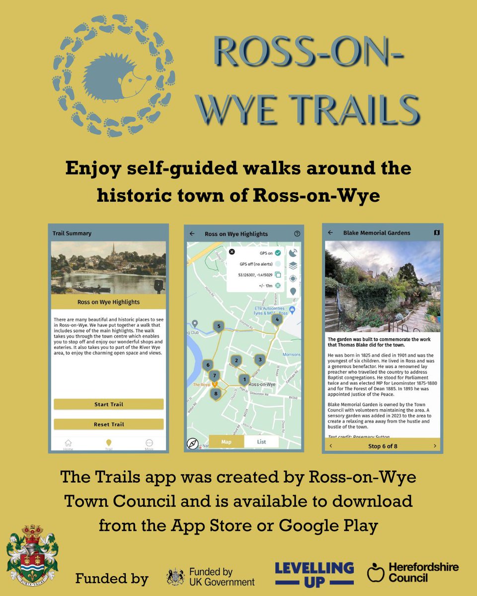 VisitRossOnWye's tweet image. Take a stroll and grab a coffee in the Town Centre! The Ross-on-Wye Trails app is free to download and has a great selection of walks including the Heritage Walk!

App Store - apps.apple.com/.../ross-on-wy… 

Google Play -  play.google.com/store/apps/det…...

#visitrossonwye #visitdeanwye