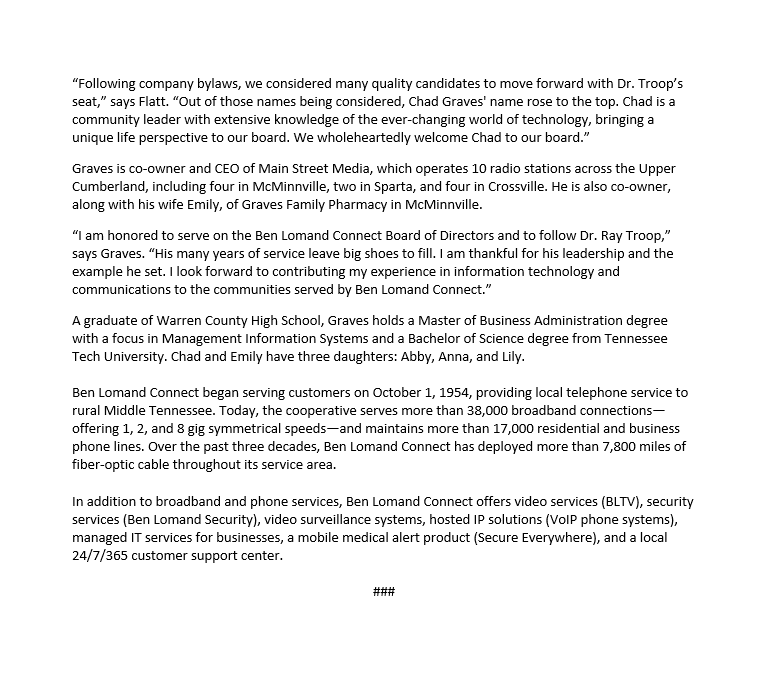 Ben Lomand Connect tweet media