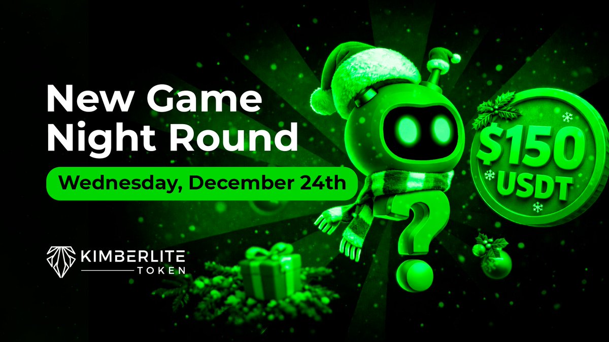🎄 A special Christmas Eve Game Night is coming!

The most magical night of the year is almost here, and we’ve prepared a festive Discord Game Night just for you! Join us for a round of Gartic and grab some holiday rewards from KimberLite:

🥇 1st place – $60 USDT
🥈 2nd place –