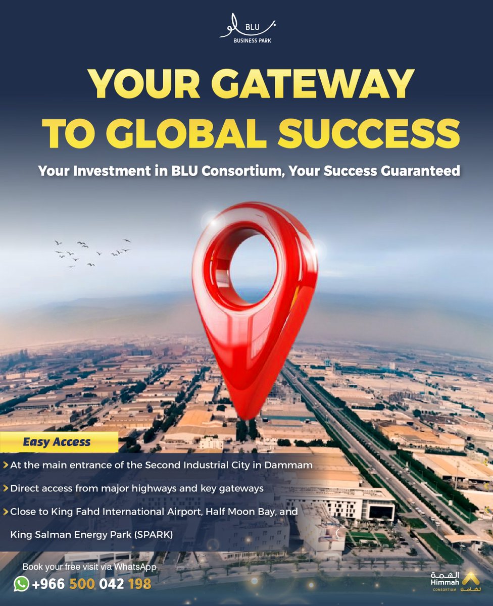 📍 Strategic Location | 💼 Smart Investment | 🚀 Easy Access   Invest in BLU Business Park — seamless access, unique design, and global opportunities. 🌍
#BLU_Consortium #SmartInvestment #EasyAccess #StrategicLocation #BusinessPark #Dammam #GlobalSuccess