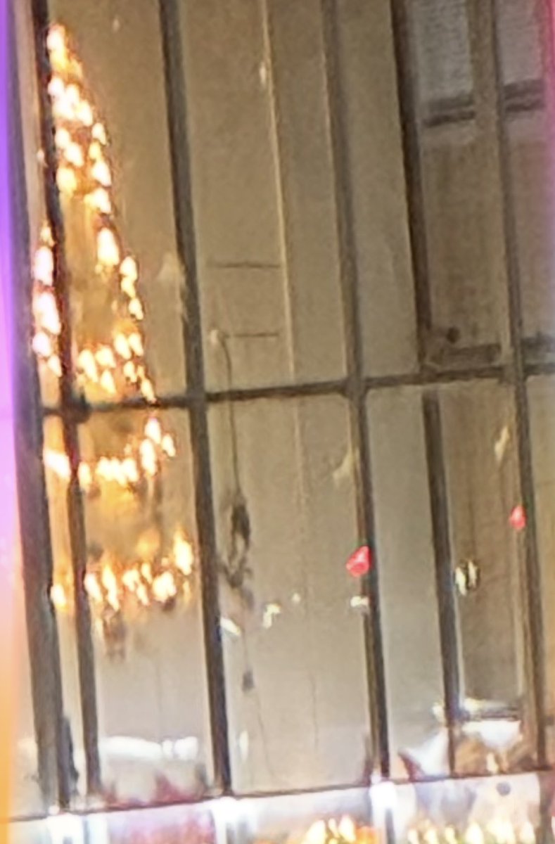 ビルの壁で光ってたコレを
真正面から見たんだけれどもね。
この時期だからクリスマス🎄を
イメージしてのことだろうけど
『クリスマスの気分を味合わせて
なるものか！〇ソッ！！』って言う
何かを感じて笑ってしまったw
#ツリーとは違うものに思われたい系の