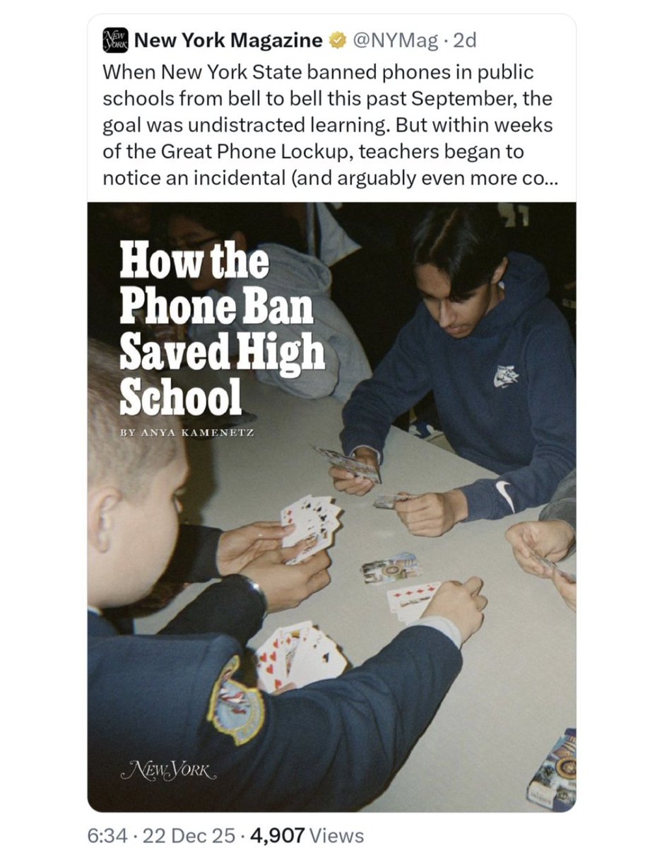 That's great news! Many in AI are not ready to hear this, but the next step should be to ban AI in education (except when AI is the topic being learned).

Children and teenagers need to exercise, challenge, and refine their brains, without being constantly distracted by