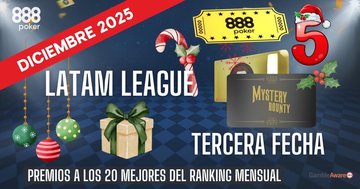 🤩 3️⃣ FECHA y sorteo de 5 tickets al $20.000 Mountly ELITE! 🥳
Hoy tendremos la 3ra cita de LATAM LEAGUE, y entre todos los que cumplan estos requisitos sortearemos 5️⃣ entradas al $20.000 Mountly ELITE Tournament del 28 de diciembre!! 🎅🎄
Dale ❤️+ Comparte + Comenta con tu nick