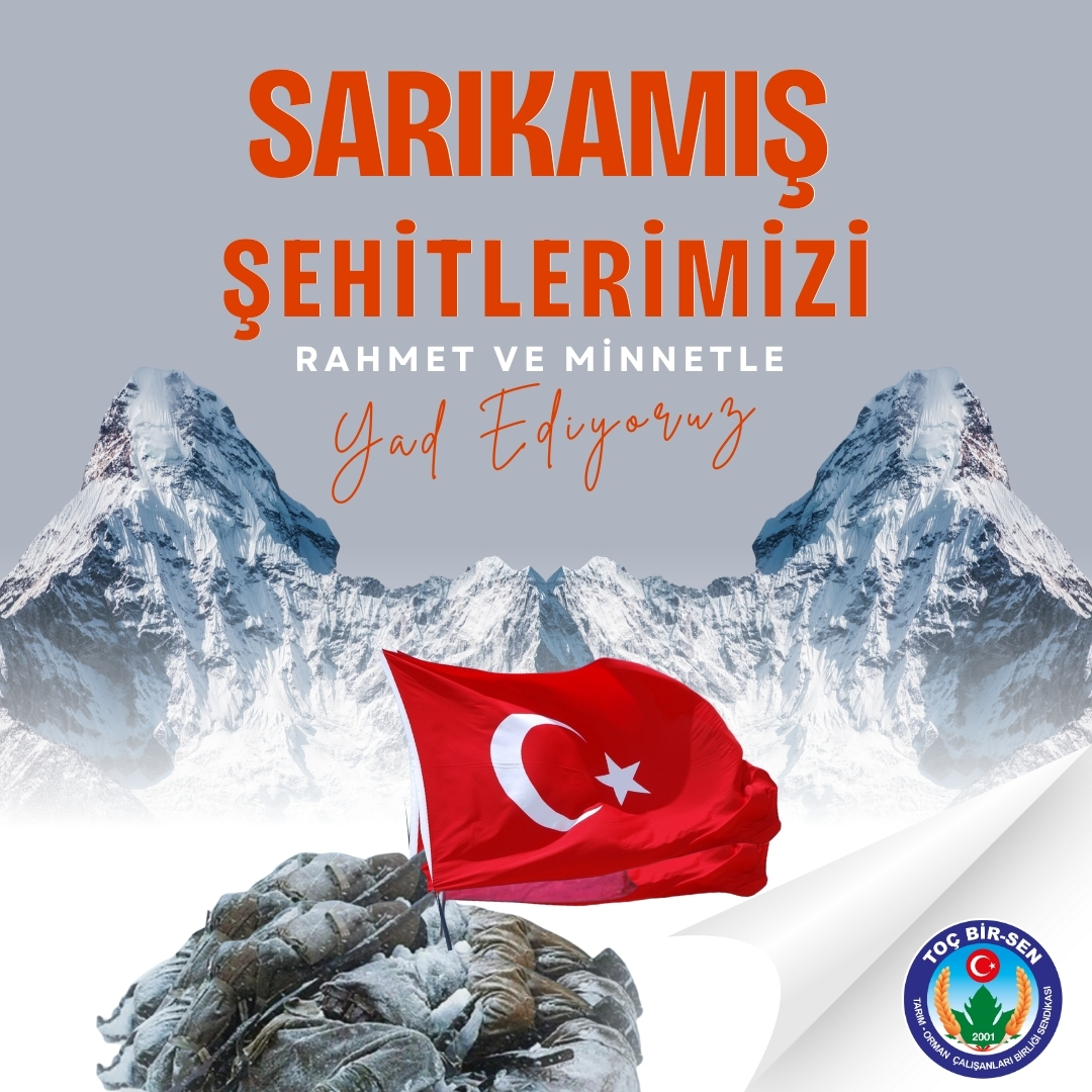 Sarıkamış Harekâtı’nın 111’inci yıl dönümünde; Vatan sevgisini, iman ve kahramanlıkla yoğurarak destan yazan Aziz Şehitlerimizi rahmet ve minnetle yâd ediyoruz.

#Sarıkamış