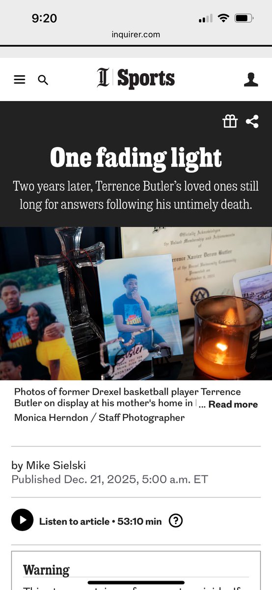 MikeSielski's tweet image. Looking to get this story out there as much as possible, just because it’s important. Gift link is in the next tweet. If you can read and share, that would be great. Thanks.
@988lifeline @afspnational @IASPinfo @DrexelDragons @DrexelUniv