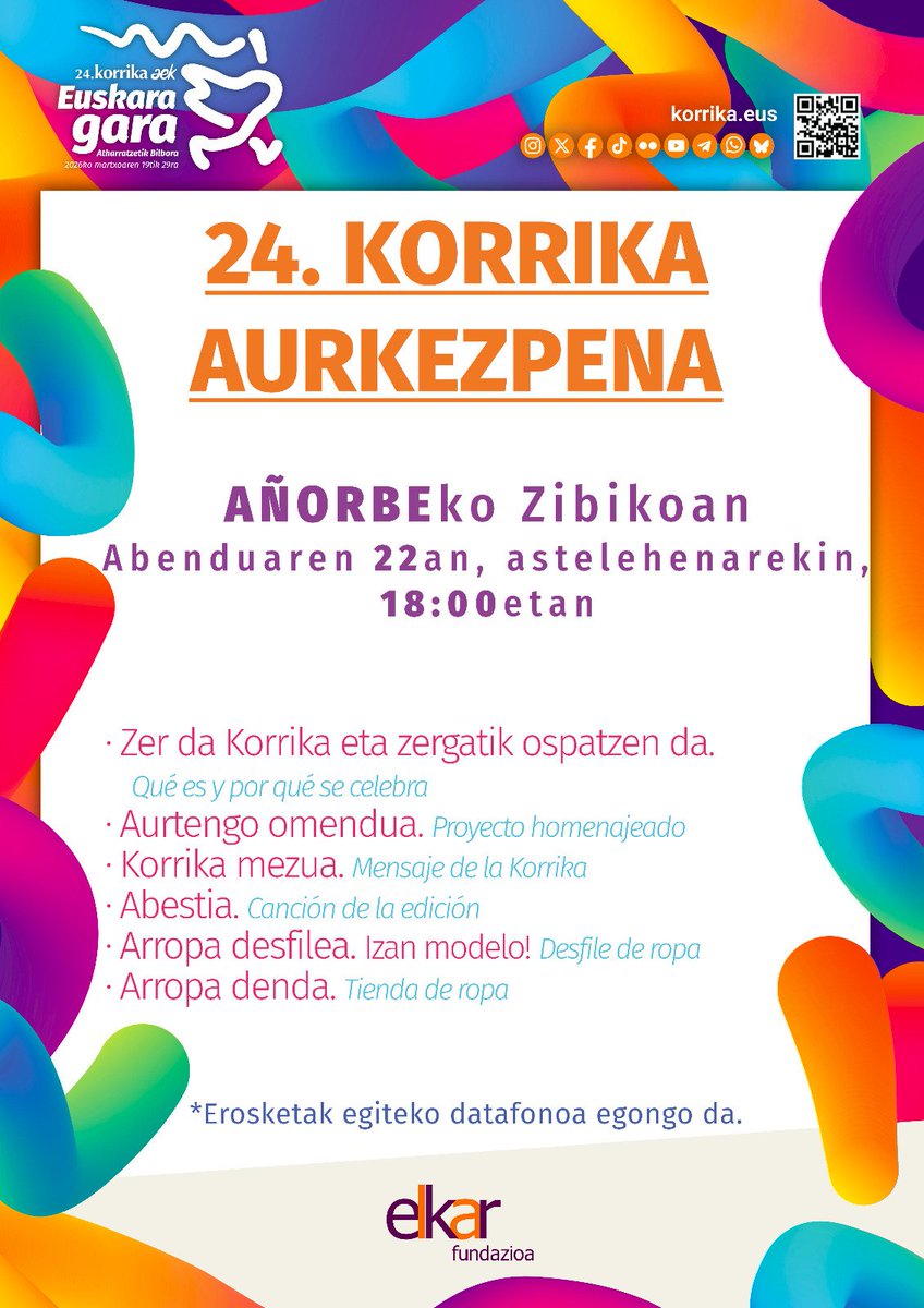 Korrikaren aurkezpena Añorben