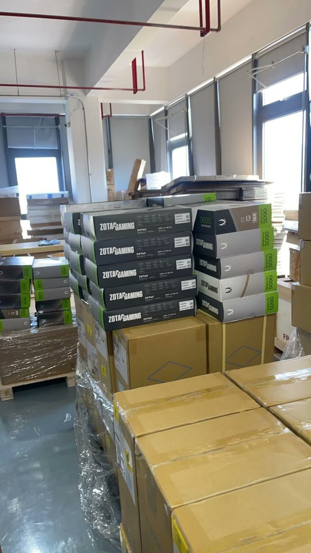 Photos reportedly show huge pallets of banned GeForce RTX 5090 GPUs being smuggled into China.