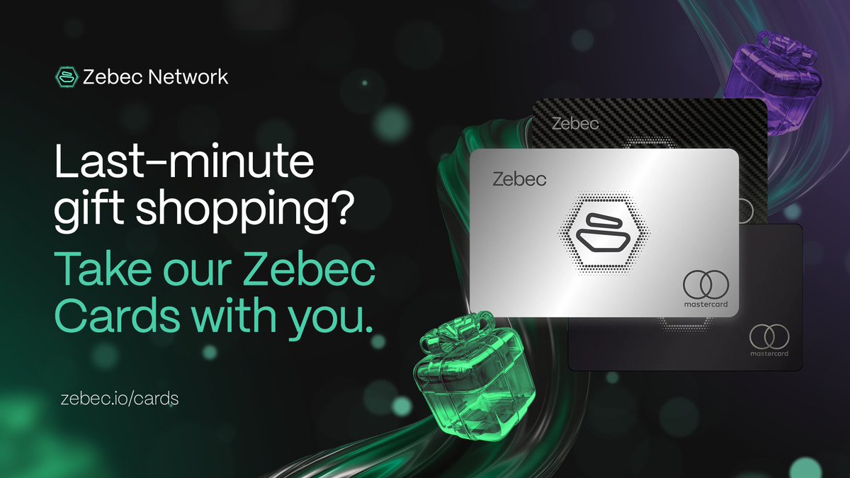 🎄 Last-minute holiday shopping? Zebec Silver & Carbon Cards make it easy  to spend crypto for gifts, travel, or end-of-year expenses. Fast and  compliant crypto payments, built for the final stretch before