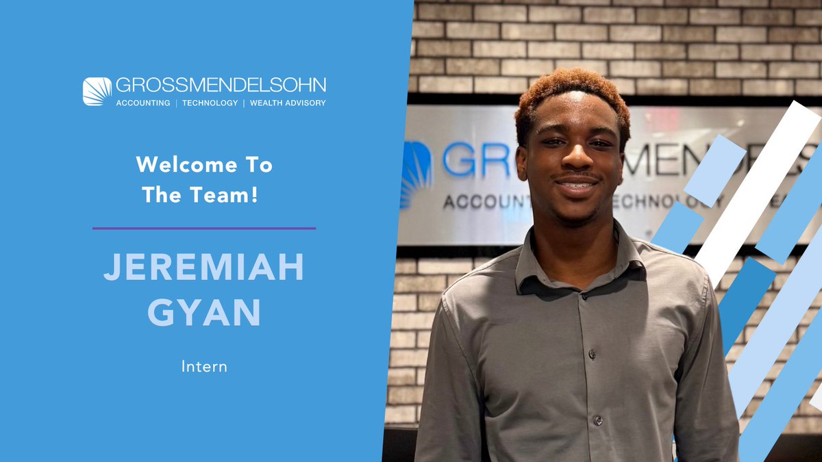 Please join us in welcoming our newest intern, Jeremiah Gyan. Jeremiah will be supporting our Fairfax office's tax department and the audit and accounting team. Interested in interning with us? Learn more about what it’s like to work at Gross Mendelsohn: hubs.li/Q03YmppH0.