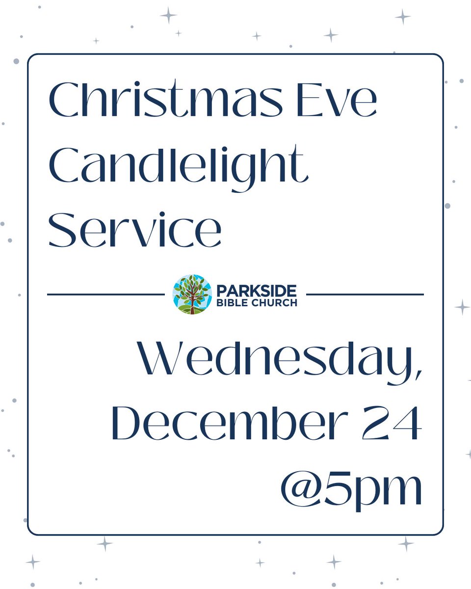 We look forward to celebrating and worshiping together this Wednesday! Join us this Christmas Eve at 5 pm for our annual candlelight service in the auditorium!