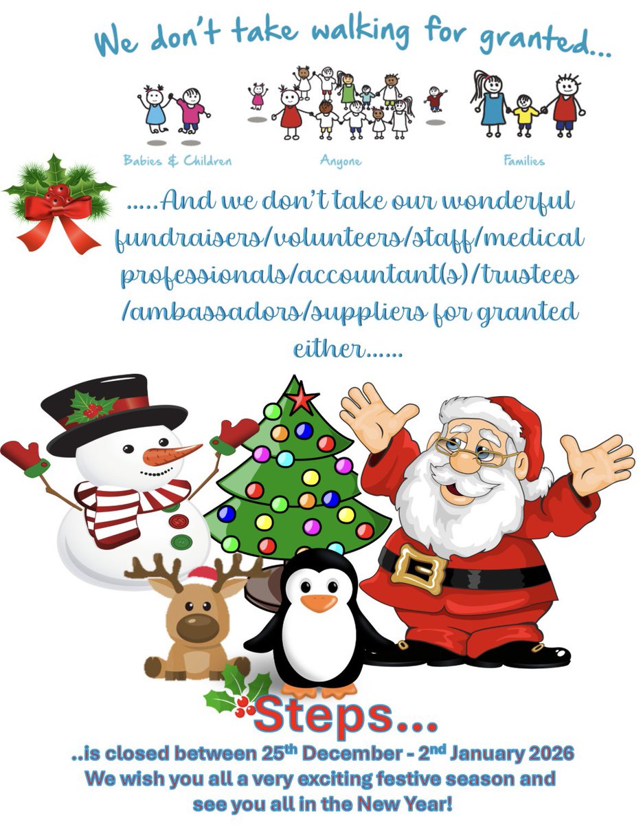 STEPS_Charity's tweet image. Thank you to everyone who supported Steps in 2025💙

From tennis tournaments to bike rides, school fundraisers to coffee mornings — every effort matters.

In 2026, we’ll be shining even brighter! Big things are coming, and we’re so grateful to have you with us

Happy holidays!🎄
