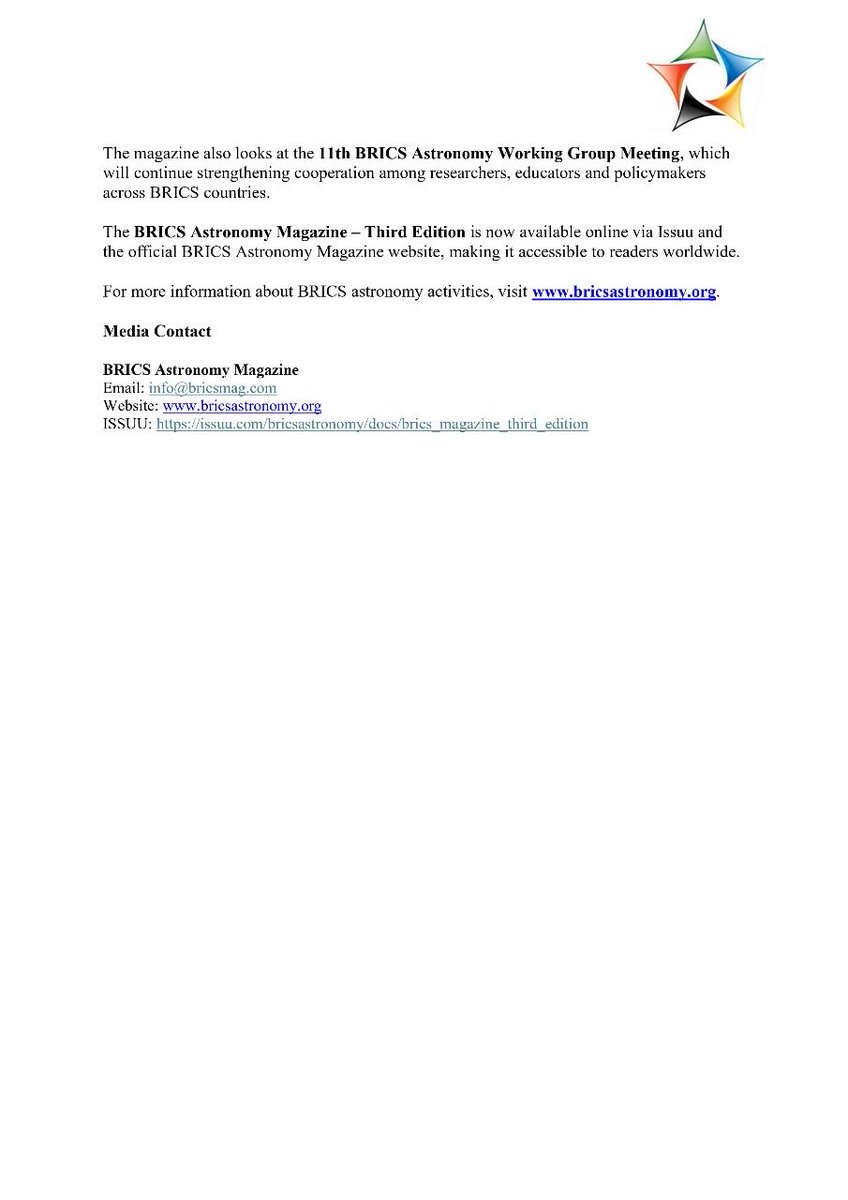 BRICS Astronomy Magazine tweet media