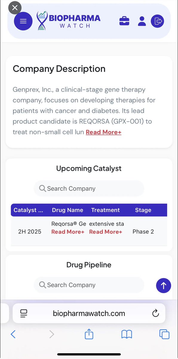 Nelson7Santos's tweet image. Spotted $GNPX on BioPharma Watch upcoming catalysts list 😏

Reqorsa® Phase 2 readout 2H 2025. Non-viral gene therapy combo in hard-to-treat lung cancer.

Phase 1 efficacy already published &amp;amp; promising. Float is tiny.

One strong data drop and this runner goes parabolic. Watching…