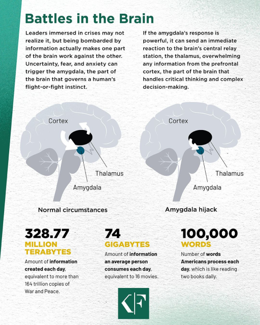 MollyMorrone220's tweet photo. What happens in a leader’s mind when stress peaks? Sometimes, the brain works against itself. In high-pressure moments, the amygdala (the fight-or-flight center) can override the prefrontal cortex, the part responsible for clear thinking and smart... https://t.co/h6V5LQjWtF https://t.co/thzUnwapux