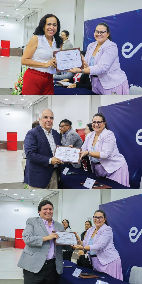 espolfimcp's tweet photo. El pasado 9 de diciembre, celebramos el mérito laboral y trayectorias de 20 hasta 46 años de servicio ininterrumpido. 

Destacamos la excelencia de nuestro equipo #FIMCP:

🏅 Fabiola Marcela Cornejo Zúñiga
🏅 Jorge Washington Duque Rivera
🏅 Marcos Nicolajeef Buestán Benavides https://t.co/IpWZFkXzdy