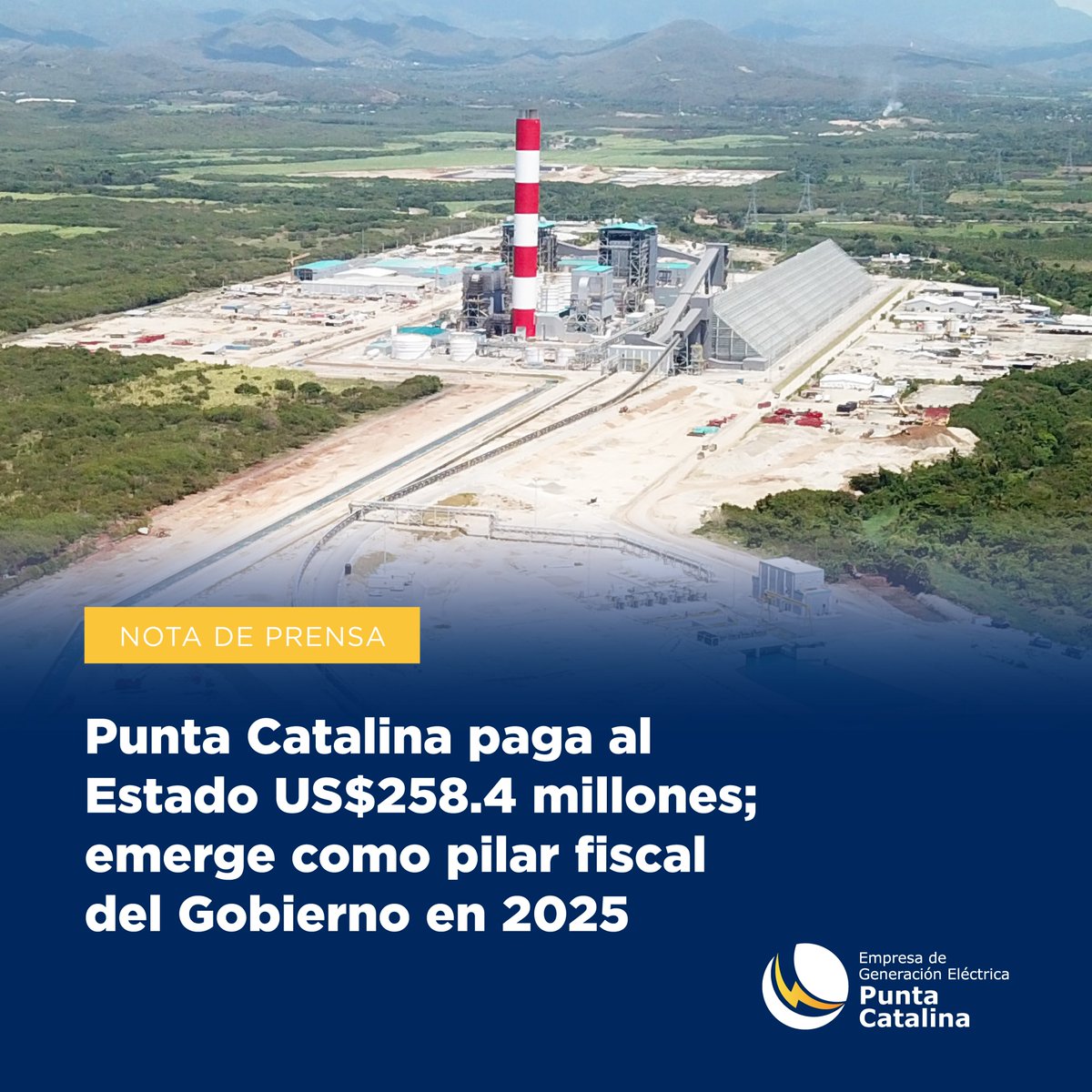 egepcrd's tweet image. El desempeño de 2025 elevó a más de US$560 millones los recursos transferidos por Punta Catalina al Estado en apenas tres años, mediante pagos de deuda, dividendos e impuestos, convirtiendo este ejercicio en el de mayor exigencia fiscal desde su entrada en operación y…