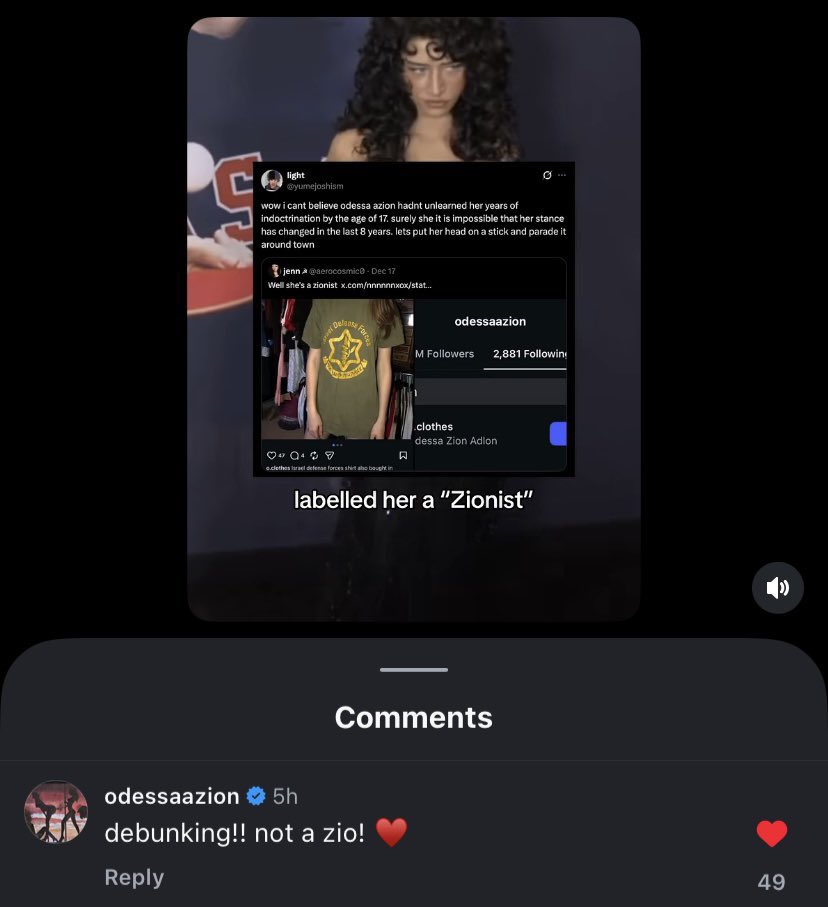 Odessa A’zion, estrela de ‘Marty Supreme’, responde às acusações da internet:

“Desmentindo!! Não sou sionista ♥️”