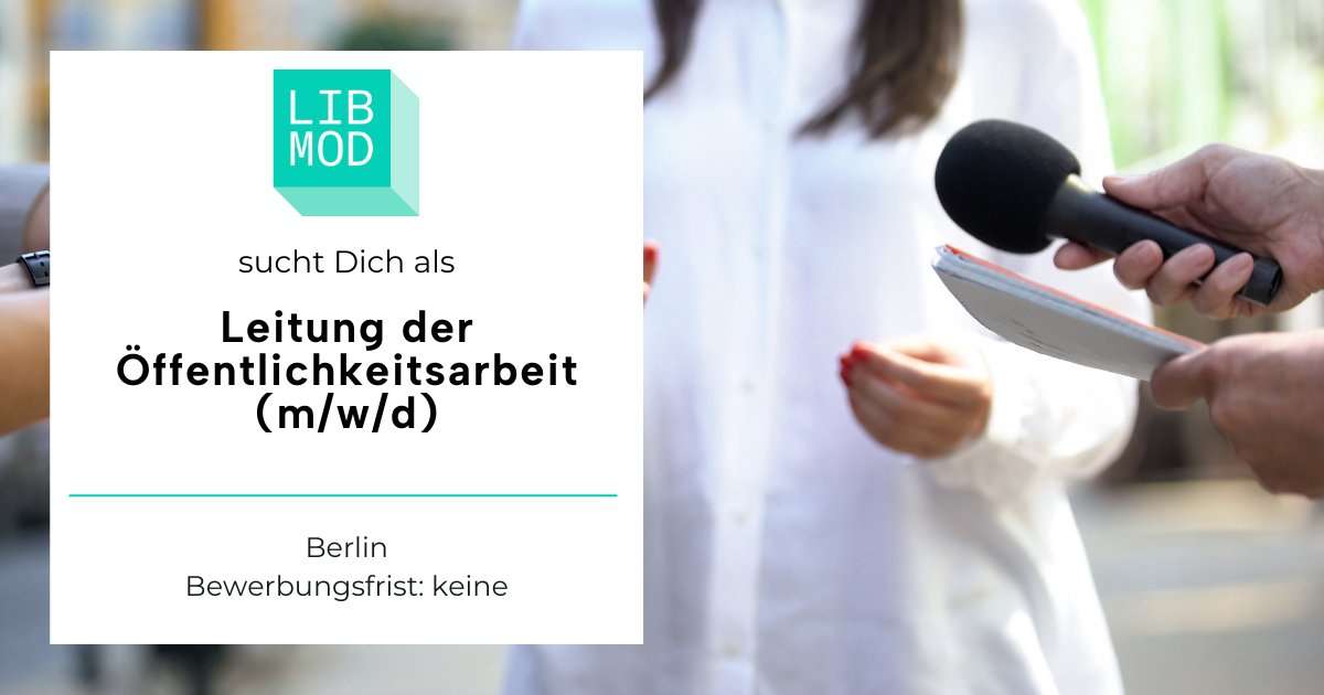 politjobs's tweet image. 💬🏛️ Kommunikation für die liberale Demokratie: @liberalemoderne sucht Dich als Leitung der Öffentlichkeitsarbeit (m/w/d) in Berlin! Du führst ein kreatives Team, steuerst die Social-Media-Arbeit und baust die Pressearbeit aus. 

politjobs.com/de/de/jobs/lei…