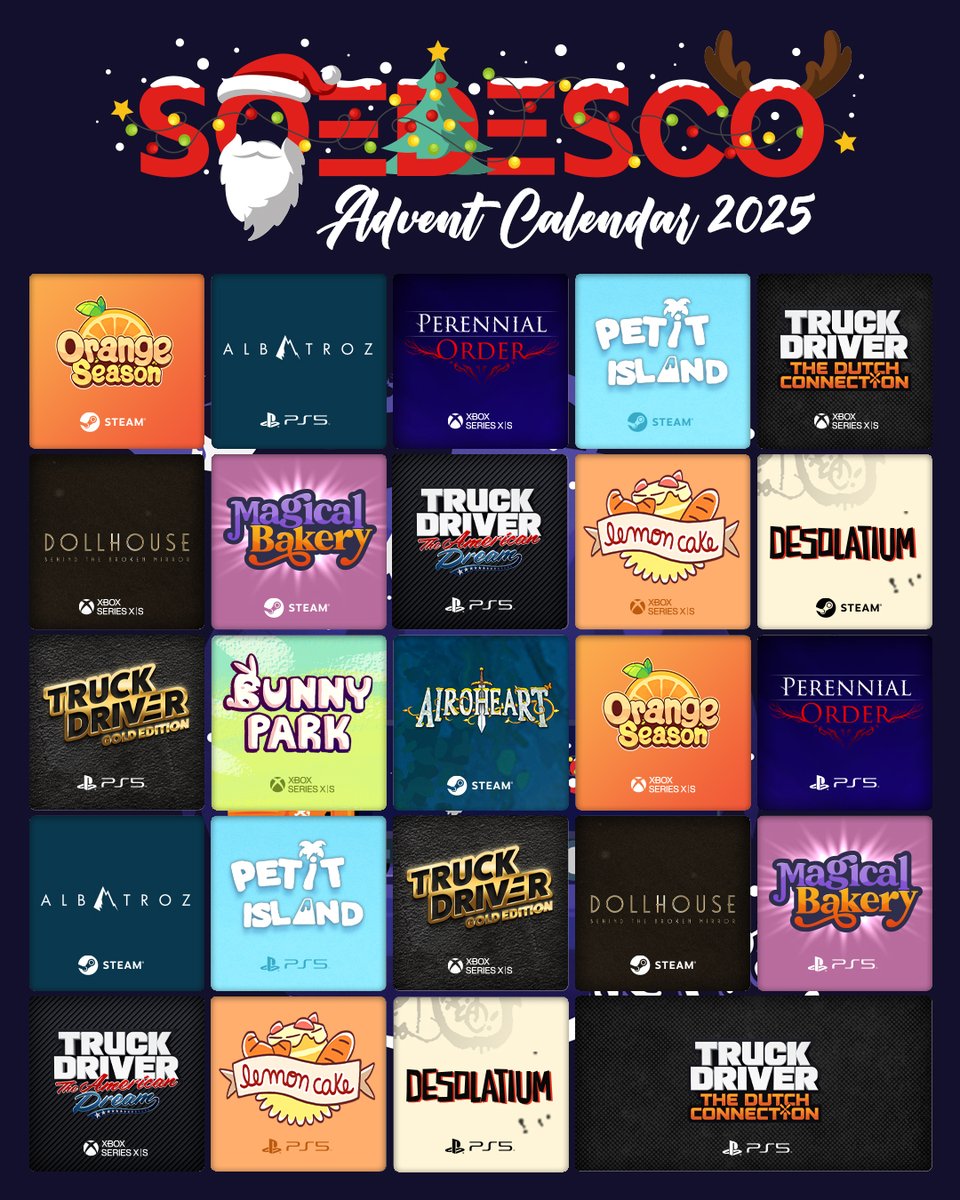 🎁  Day 24 - FINAL Advent Calendar Giveaway! 🎄✨

Our last Christmas delivery is ready!
Win a #PS5 key for #TruckDriver: The Dutch Connection 🚛

1⃣ RT &amp; Follow us
2⃣ Comment with emojis: something you would take with you on the road + your country!
I start: 🍫🇳🇱

Thank you all