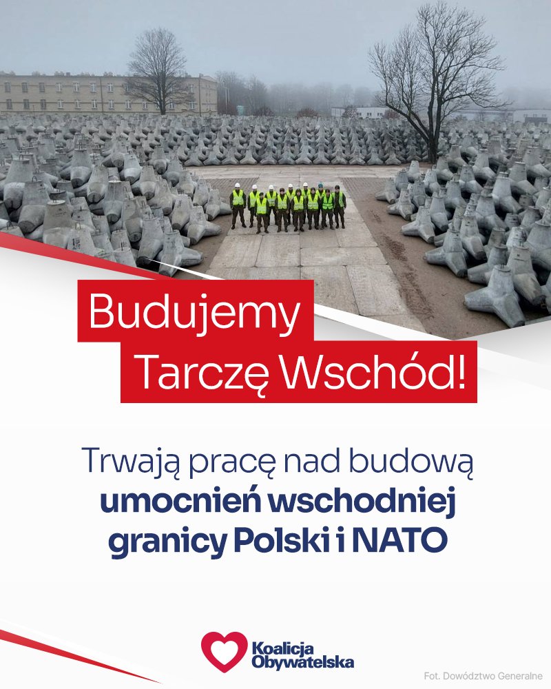 Obywatelska_KO's tweet image. To nie AI, to nie zdjęcie zza wschodniej granicy… Budujemy Tarczę Wschód na granicach polsko-rosyjskiej i polsko-białoruskiej❗️