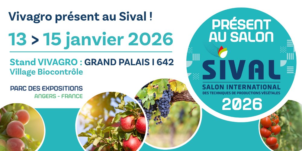 📣 𝗥𝗲𝗻𝗱𝗲𝘇-𝘃𝗼𝘂𝘀 𝗮𝘂 𝗦𝗮𝗹𝗼𝗻 <a href="/SIVAL_ANGERS/">SIVAL_ANGERS</a>  ! Venez rencontrer nos équipes au Village du Biocontrôle – GRAND PALAIS Stand  I642, aux côtés de 8 acteurs engagés pour des alternatives durables, efficaces et innovantes pour protéger les cultures autrement.