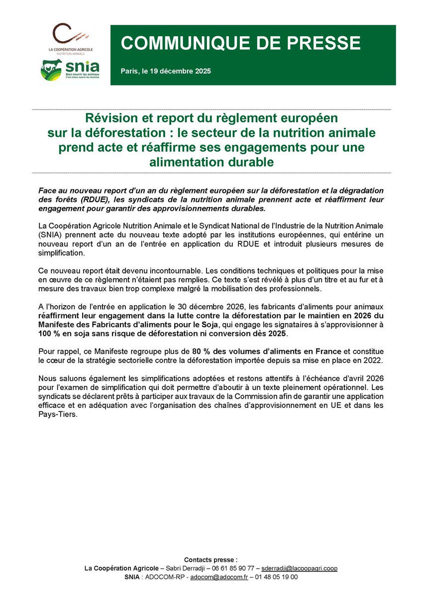 SNIA Nutrition des Animaux tweet media