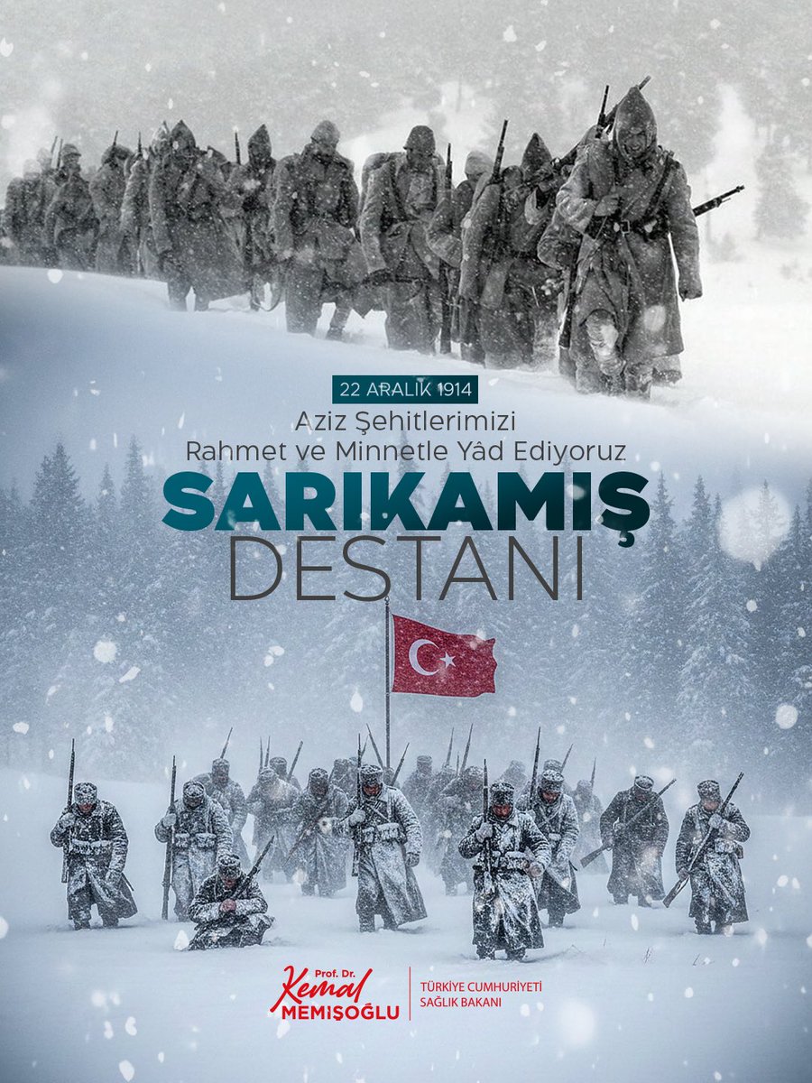 Sarıkamış Destanı’nın 111. yıl dönümünde, şehadete yürüyen tüm aziz şehitlerimizi rahmet, minnet ve sonsuz bir şükranla anıyorum.

Ruhları şâd olsun.