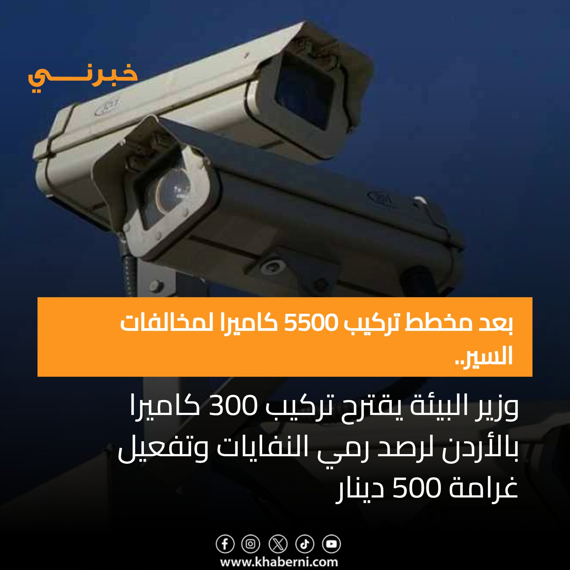 بعد مخطط تركيب 5500 كاميرا لمخالفات السير... وزير البيئة يقترح تركيب 300 كاميرا بالأردن لرصد رمي النفايات وتفعيل غرامة 500 دينار 