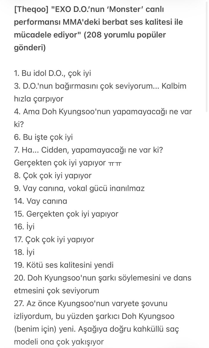 pinguuu15's tweet photo. [Theqoo]"#EXO D.O.’nun ‘Monster’ canlı performansı MMA'deki berbat ses kalitesi ile mücadele ediyor"

‘Cidden görsel, vokal, oyunculuk, varyete hiçbir şey eksik değil.  Mükemmel bir altıgenin tanımı o’
(Kpop’ta, Hexagon Idol, ‘mükemmel’/‘çok yönlü’ idolü temsil eder)
#Kyungsoo https://t.co/PuAiFo0xBQ