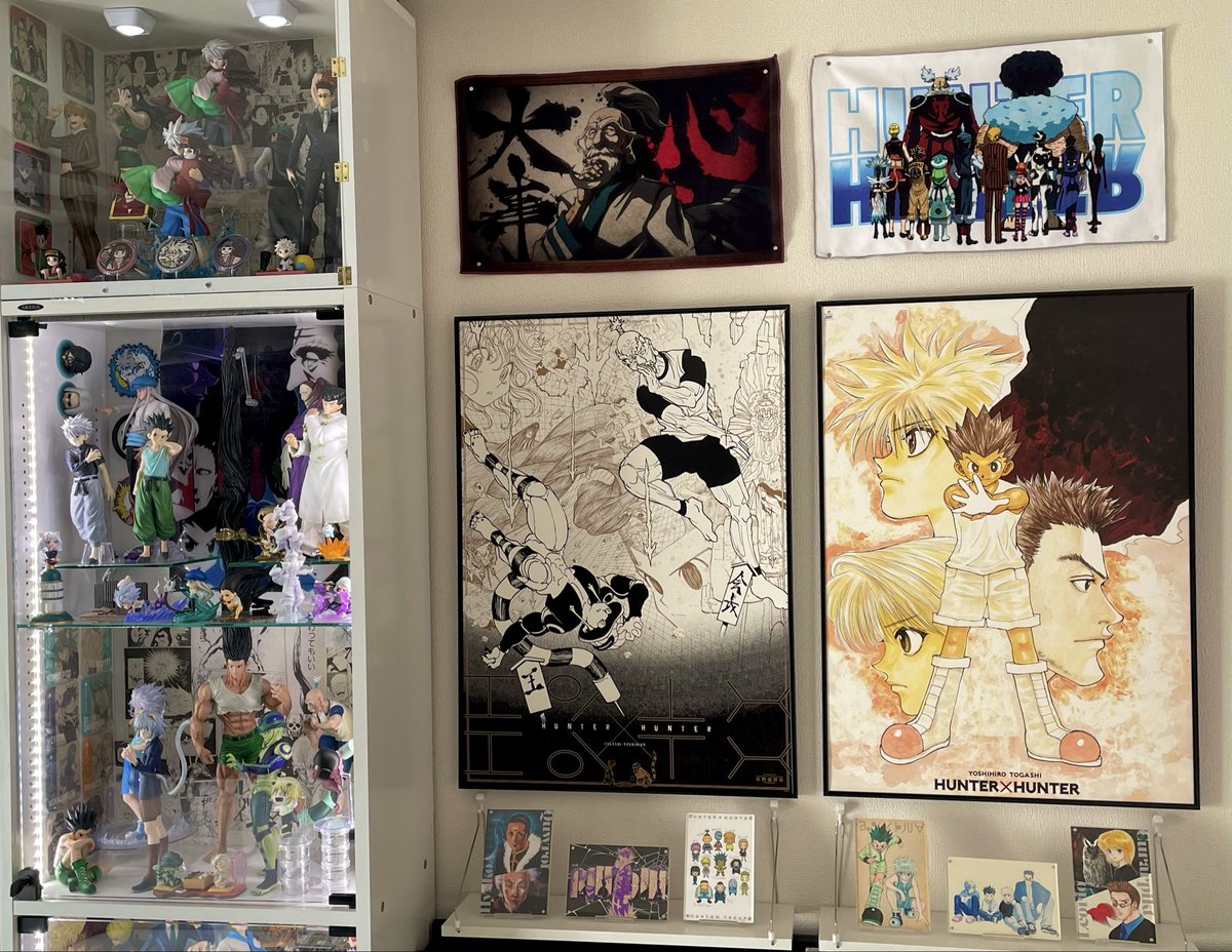 冨樫義博展とジャンプ展のB2ポスター飾ってみたのですがめちゃ良かった