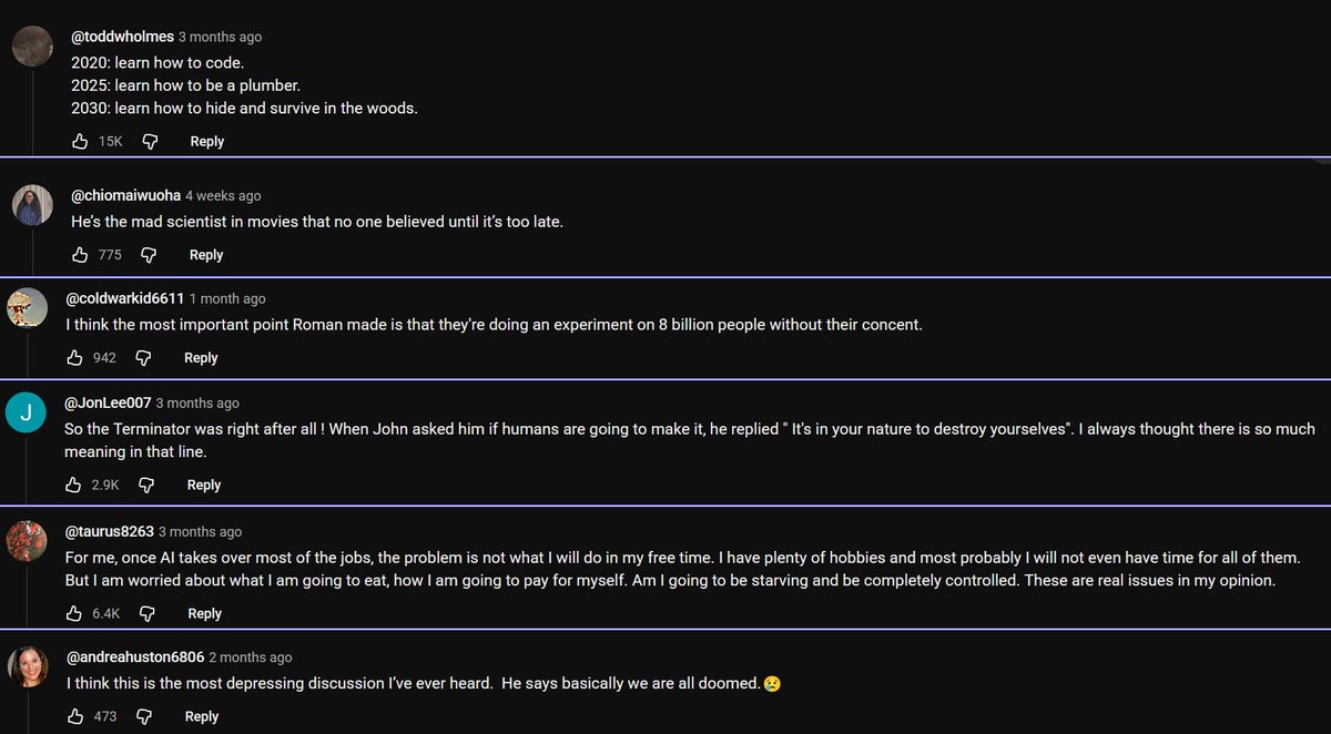 12M views and 270k likes. 
Huge congrats and personal *thanks* to Roman for trying to save the life of my little kid, my family, friends and everyone else on Earth! 🫡

Also the comments go *HARD* :