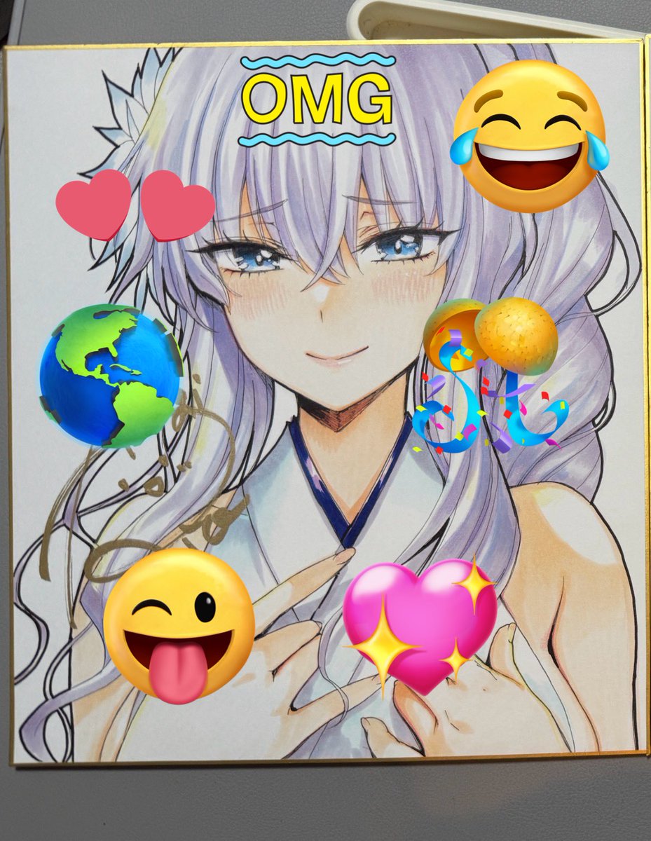 色紙ね、私が撮った写メではこんな感じよ!スタンプはコピー防止用でうるさくてスマソ! 