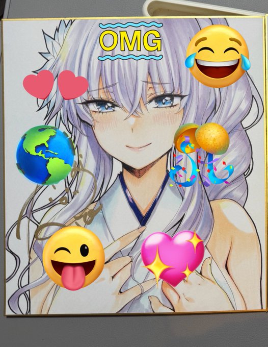 色紙ね、私が撮った写メではこんな感じよ!スタンプはコピー防止用でうるさくてスマソ! 