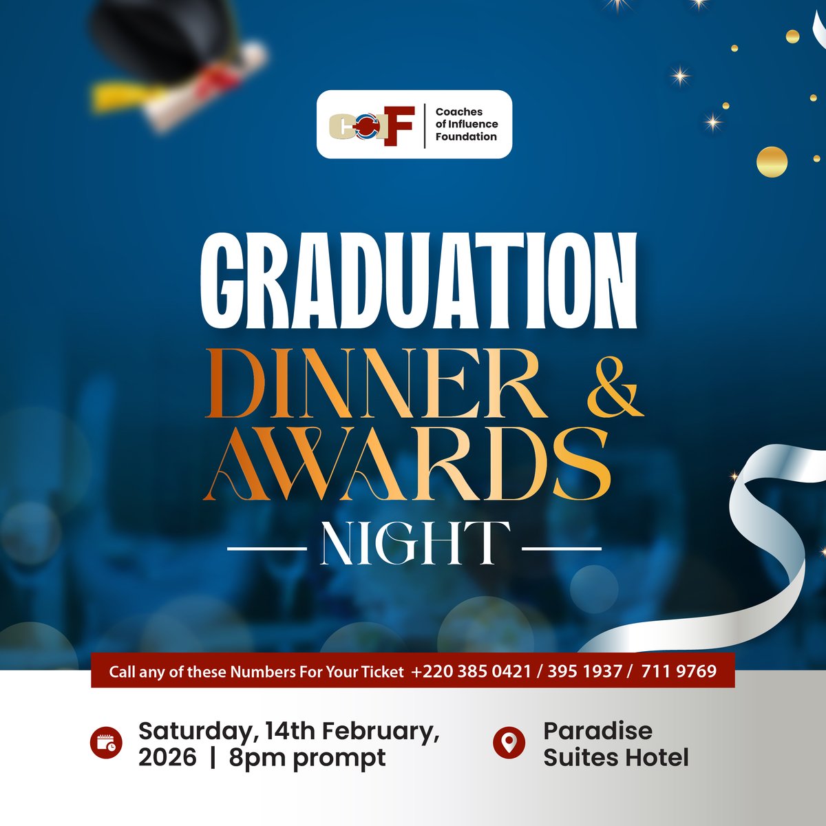 You know, we chose a perfect day for our 2026 graduation.  Not only are we hosting a ceremony worth attending, we are also adding the icing on the cake in a very special way.  

Behold the graduation #Awards &amp; #Dinner #Night hosted by the #COIF #ALUMNI Association Members.