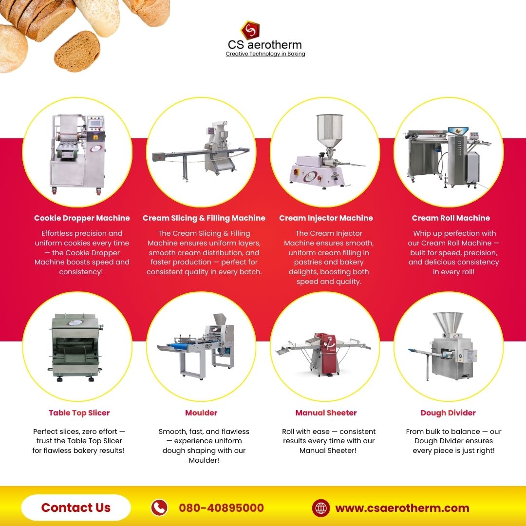 CSAPL1's tweet image. Deliver consistency, efficiency, and superior quality with bakery machines designed for precision performance, smooth operations, and reliable results—baking success into every batch.
csaerotherm.com
Tel - +91 80408 95000
#BakeryMachines #BakingTechnology #BakeryAuto