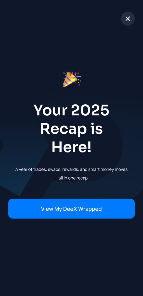 deexoptions's tweet photo. Spotify Wrapped walked so DeeX Wrapped 2025 could run, Your year on DeeX is ready ๐
Trades. Rewards. Highlights. All yours. Open the app and check your email to see your wrap.
Drop a ๐ฅ if youโve checked yours already
#DeeXWrapped #DeeX2025 #DeeXOptions https://t.co/2vvi4dTYDK