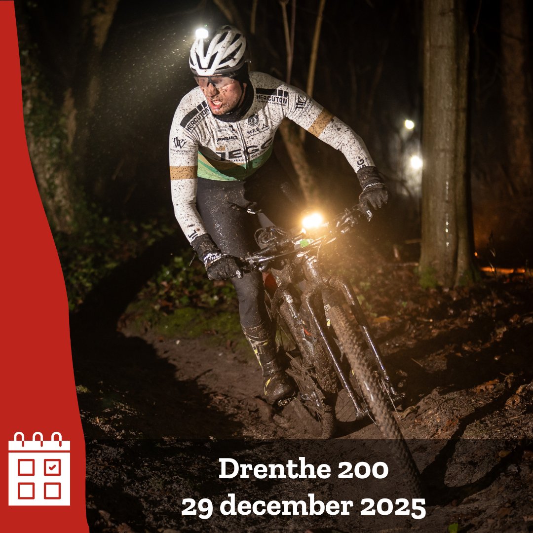 🚴‍♂️ Drenthe 200 komt eraan!

📅 29 december: kies 100 of 200 km door winterachtig Drenthe ❄️

💪 Gravel, singletracks &amp; modder; een echte uitdaging! Meer info 👉 drenthe200.nl

#OpFietse #OpFietseInDrenthe #Drenthe200 #MTB #Fietsen