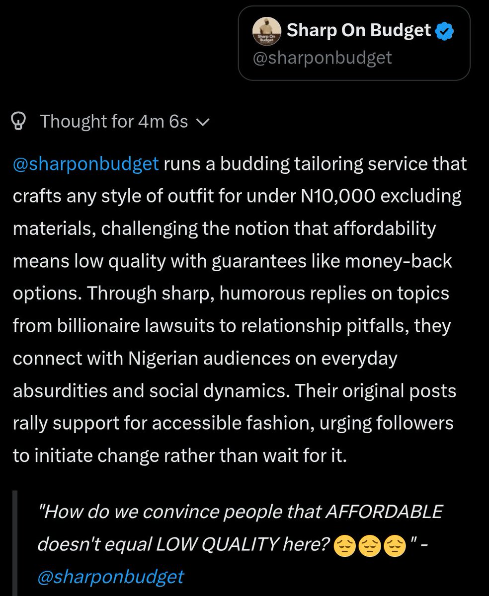 sharponbudget's tweet image. Here's what @grok has to say about us