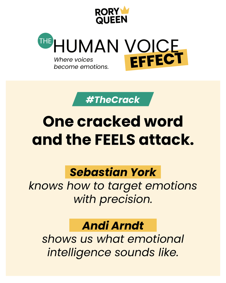 rory_queen901's tweet photo. That tiny voice crack, the one that hits straight in the chest? Sebastian York &amp; Andi Arndt they are amazing. This is why we listen.
#TheHumanVoiceEffect #TheCrack #SebastianYork #AndiArndt #audiobooklife #narratorlove #emotionalreads #storytellingmagic https://t.co/Qn7o1LKlVt