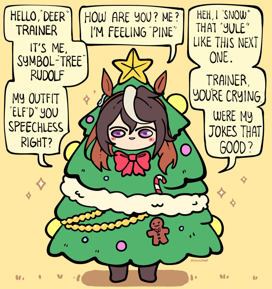 Christmas Greetings from your Favorite Student Council President .🎄
#Umamusume #ウマ娘