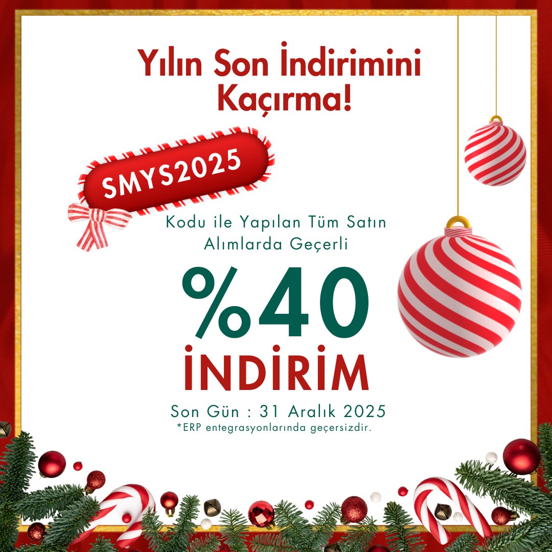 StockMount's tweet photo. Yıl sonu fırsatını yakalayın!  💥 

31 Aralık 2025'e kadar tüm alışverişlerinizde %40 indirim için SMYS2025 kodunu kullanmayı unutmayın.  

*ERP Entegrasyonları bu kampanyaya dahil değildir. https://t.co/GSv5X97uNF