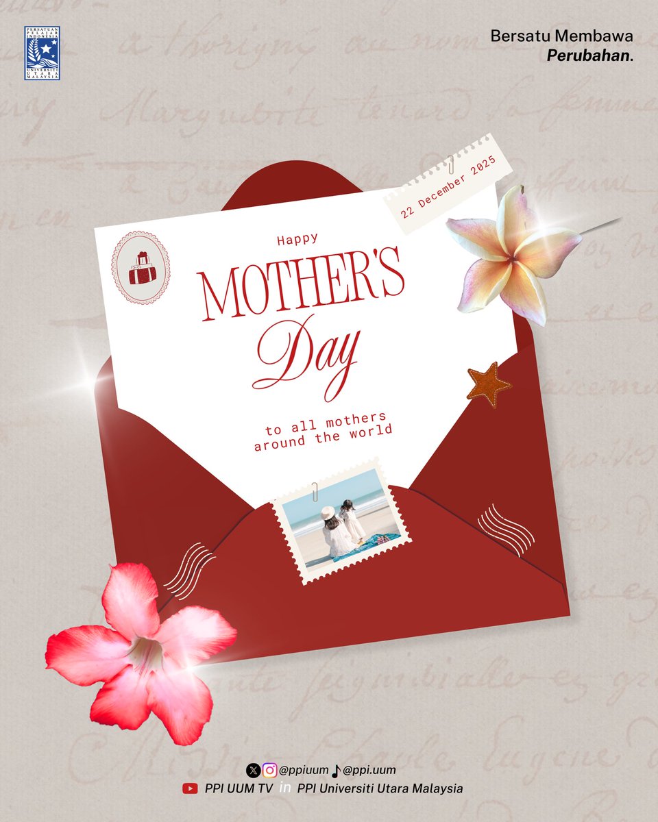 ppiuum's tweet image. Selamat Hari Ibu 🤍
Terima kasih untuk doa yang tak pernah putus, cinta yang tak bersyarat, dan kekuatan yang selalu menguatkan kami dari jauh.
Untuk semua ibu, terima kasih telah menjadi rumah, di mana pun kami berada.