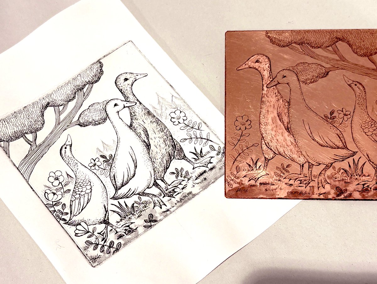 今日の工房、試し刷り #銅版画 #エッチング